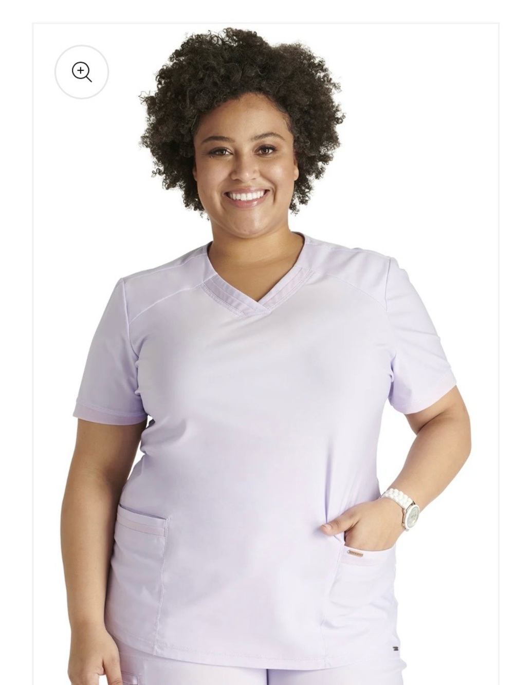 Cherokee Women's Lavender V-Neck Scrub Set - Top & Jogger Pants